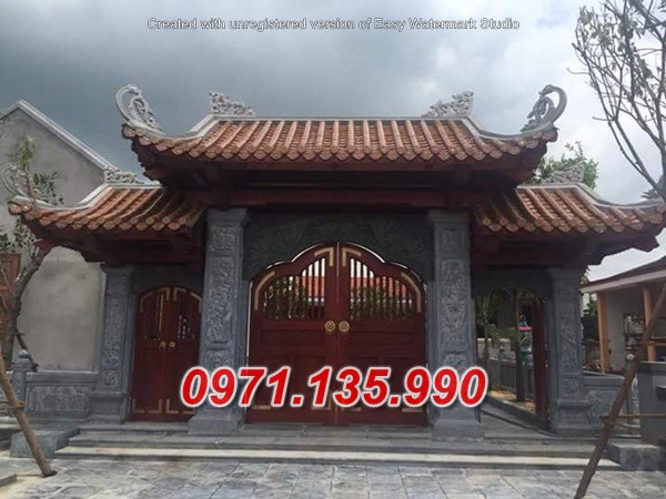 Mẫu cổng đá nhà thờ đình chùa đẹp bán tại bắc giang bắc ninh
