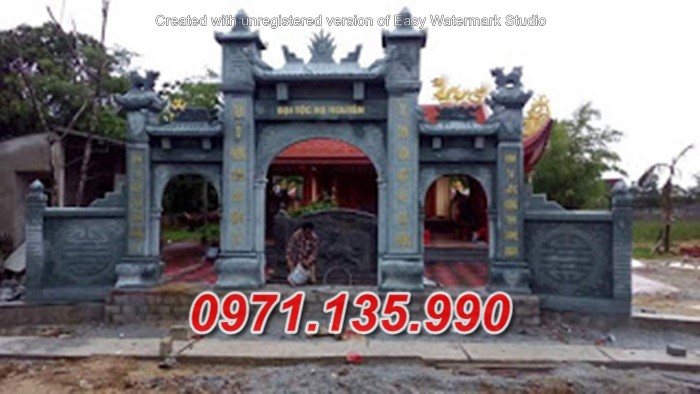 Mẫu cổng đá nhà thờ đình chùa đẹp bán tại bắc giang bắc ninh