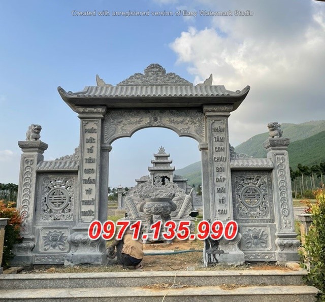 Mẫu cổng đá đẹp nhà thờ đình chùa bán tại quảng nam quảng ngãi