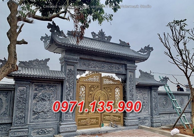 Mẫu cổng đá đẹp nhà thờ đình chùa bán tại quảng nam quảng ngãi