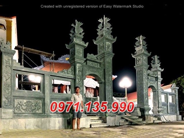 Mẫu cổng đá đẹp nhà thờ đình chùa bán tại quảng nam quảng ngãi