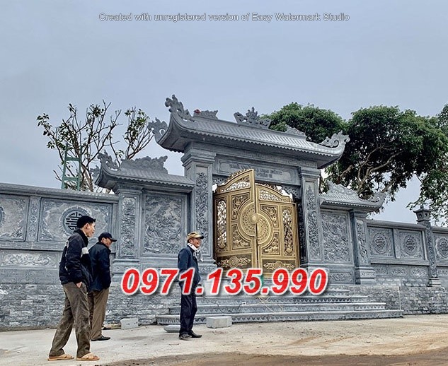 Mẫu cổng đá đẹp nhà thờ đình chùa bán tại quảng nam quảng ngãi