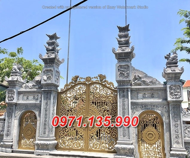 Mẫu cổng đá đẹp nhà thờ đình chùa bán tại quảng nam quảng ngãi