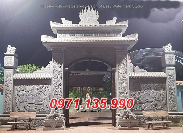 Mẫu cổng đá đẹp nhà thờ đình chùa bán tại quảng nam quảng ngãi