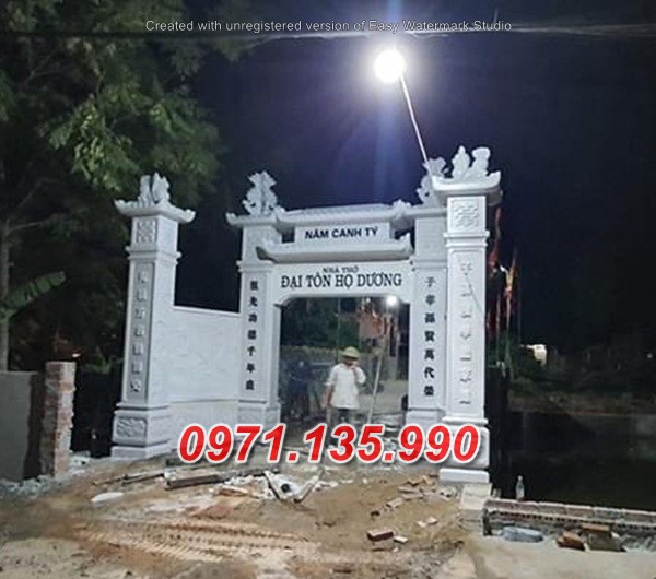 Mẫu cổng đá đẹp nhà thờ đình chùa bán tại tiền giang trà vinh