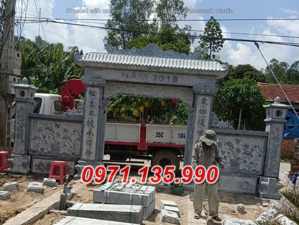 Mẫu cổng đá đẹp nhà thờ đình chùa bán tại tiền giang trà vinh