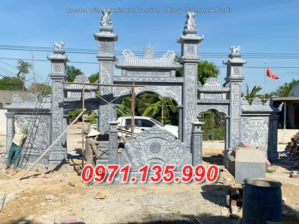 Mẫu cổng đá đẹp nhà thờ đình chùa bán tại tiền giang trà vinh