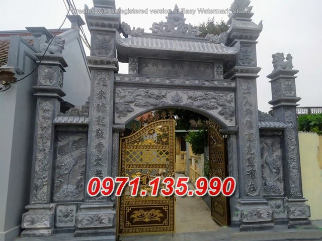 Mẫu cổng đá đẹp nhà thờ đình chùa bán tại hậu giang kiên giang