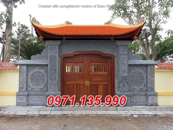 Mẫu cổng đá đẹp nhà thờ đình chùa bán tại hậu giang kiên giang