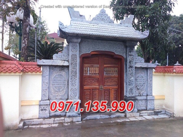 Mẫu cổng đá đẹp nhà thờ đình chùa bán tại hậu giang kiên giang