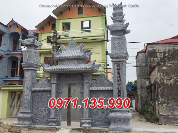 Mẫu cổng đá đẹp nhà thờ đình chùa bán tại hậu giang kiên giang
