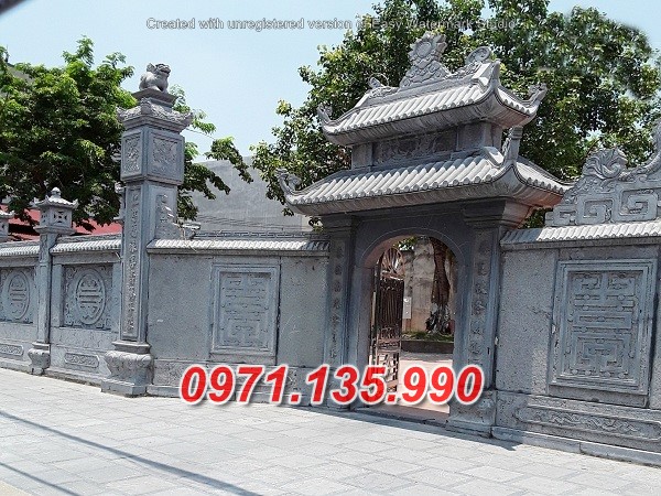 Mẫu cổng đá đẹp nhà thờ đình chùa bán tại hậu giang kiên giang