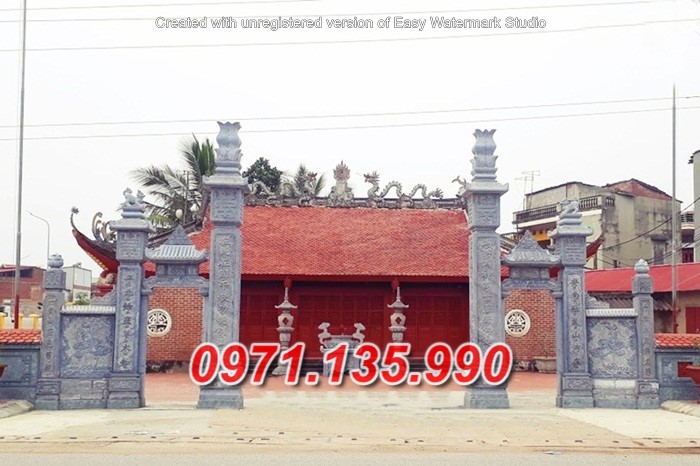 Mẫu cổng đá đẹp nhà thờ đình chùa bán tại hậu giang kiên giang