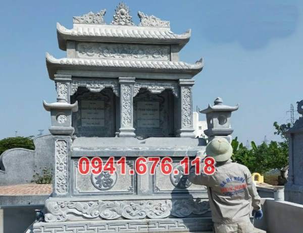 Mẫu mộ đá đôi đẹp để tro cốt bán tại sơn la điện biên hà giang