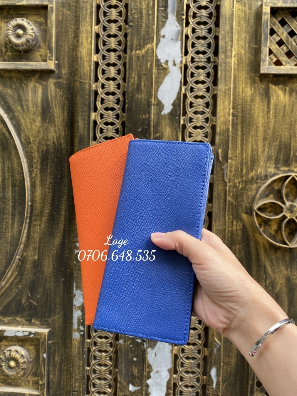 Ví dài cầm tay da Epsom. Loại da cao cấp chất lượng