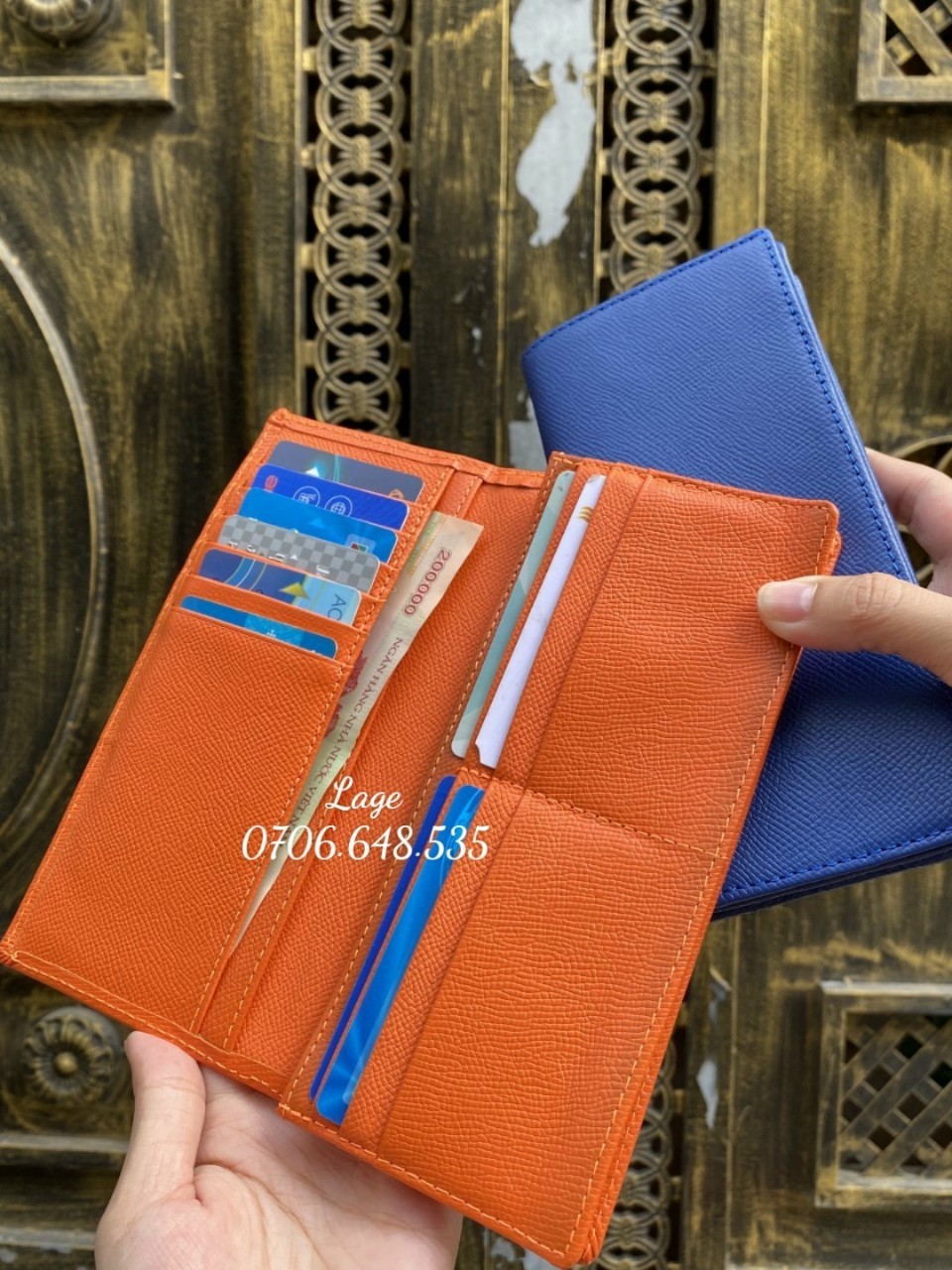 Ví dài cầm tay da Epsom. Loại da cao cấp chất lượng
