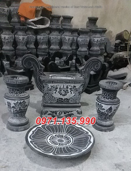 Mẫu bộ bát lư hương đá đẹp bán tại điện biên sơn la lào cai