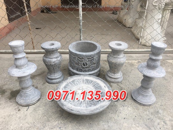Mẫu bộ bát lư hương đá đẹp bán tại điện biên sơn la lào cai
