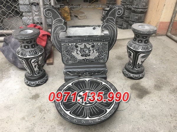 Mẫu bộ bát lư hương đá đẹp bán tại điện biên sơn la lào cai