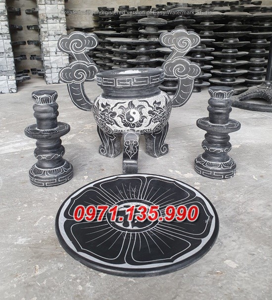 Mẫu bộ bát lư hương đá đẹp bán tại đắk lắk gia lai đắk nông