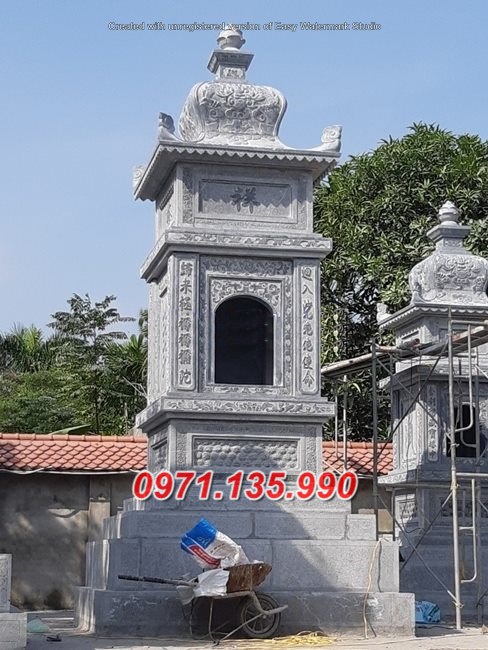 Mẫu bảo tháp đá phật giáo để tro cốt đẹp bán tại kiên giang hậu giang