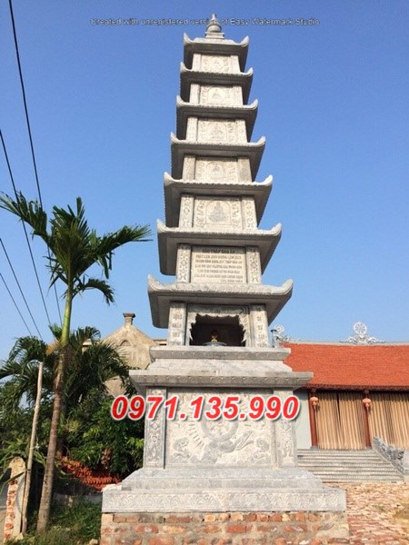 mẫu bảo tháp đá phật giáo để tro cốt đẹp bán tại bến tre cà mau