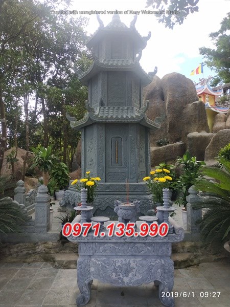 Mẫu bảo tháp đá phật giáo để tro cốt đẹp bán tại phú yên khánh hoà