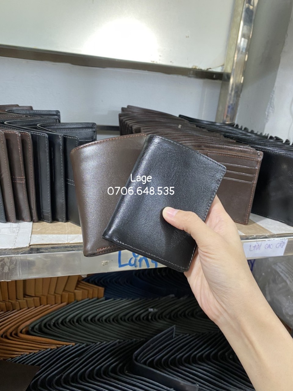 Ví mini da Nappa, lót trong 3 lớp da heo nha