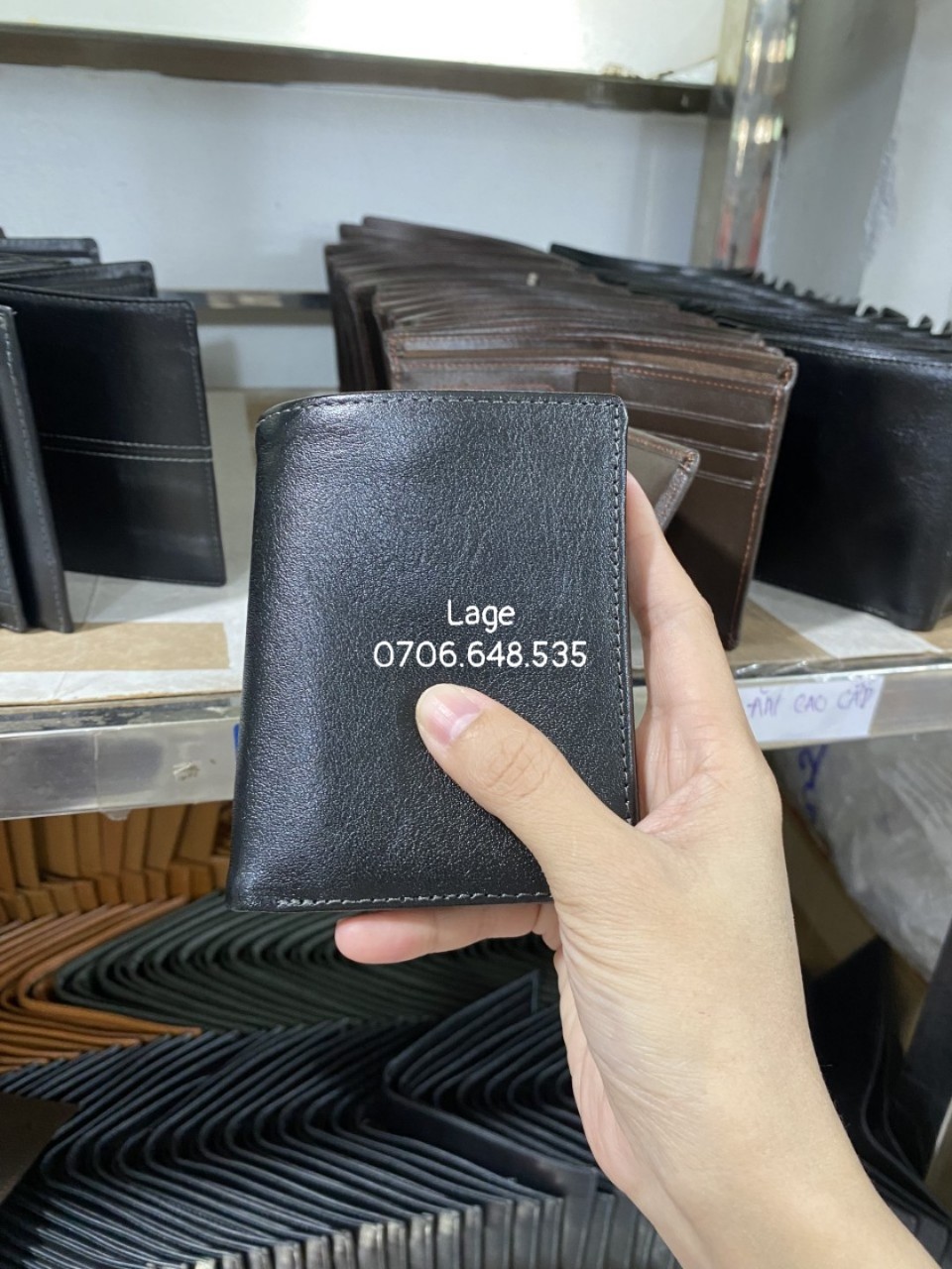 Ví mini da Nappa, lót trong 3 lớp da heo nha