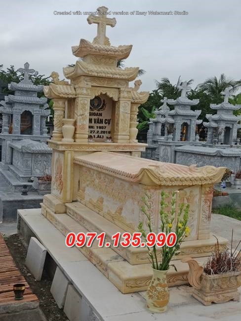 Mẫu mộ đá trắng đẹp bán tại phú thọ lào cai - mẫu lăng mộ đá vàng