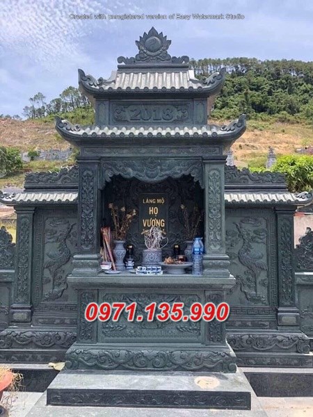 Mẫu lăng mộ đá khối xanh đẹp bán tại khánh hoà phú yên - lăng thờ đá