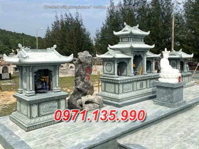 Mẫu lăng mộ đá khối xanh đẹp bán tại khánh hoà phú yên - lăng thờ đá