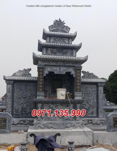 Mẫu lăng mộ đá khối xanh đẹp bán tại khánh hoà phú yên - lăng thờ đá