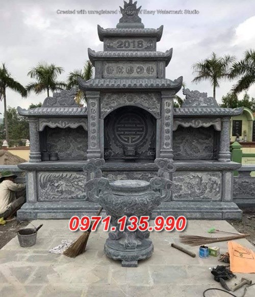 Mẫu lăng mộ đá khối xanh đẹp bán tại khánh hoà phú yên - lăng thờ đá