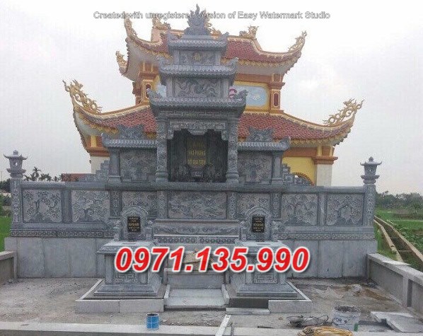 Mẫu lăng mộ đá khối xanh đẹp bán tại khánh hoà phú yên - lăng thờ đá