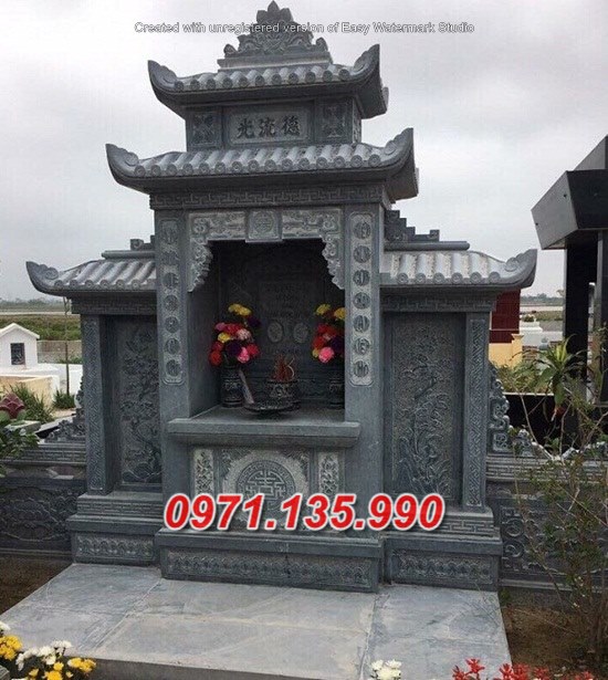 Mẫu lăng mộ đá khối xanh đẹp bán tại khánh hoà phú yên - lăng thờ đá