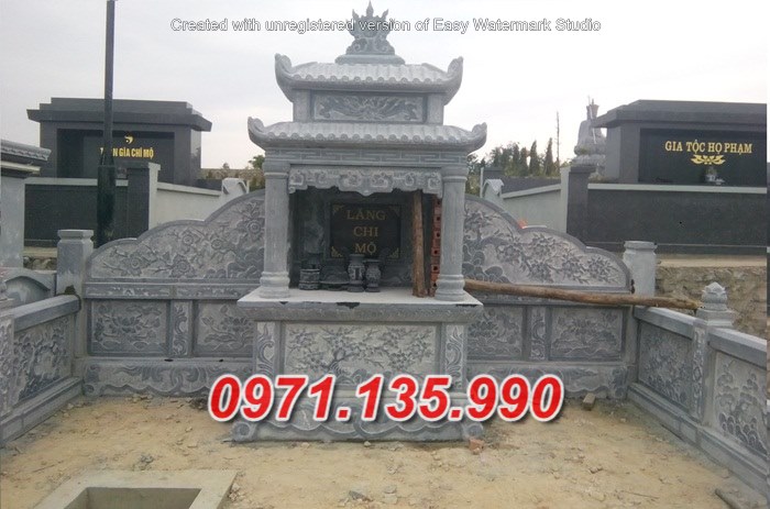 Mẫu lăng mộ đá khối xanh đẹp bán tại khánh hoà phú yên - lăng thờ đá