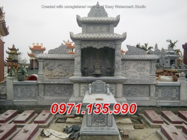 Mẫu lăng mộ đá khối xanh đẹp bán tại khánh hoà phú yên - lăng thờ đá