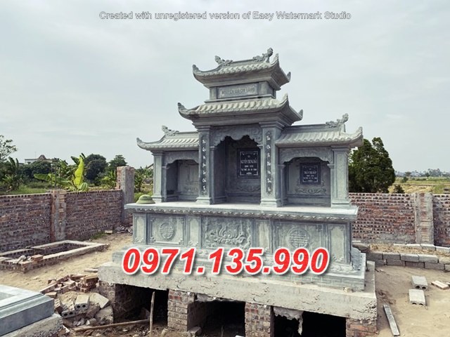 Mẫu lăng mộ đá khối xanh đẹp bán tại khánh hoà phú yên - lăng thờ đá