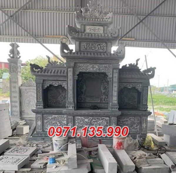 Mẫu lăng mộ đá khối xanh đẹp bán tại quảng nam quảng ngãi lăng thờ đá