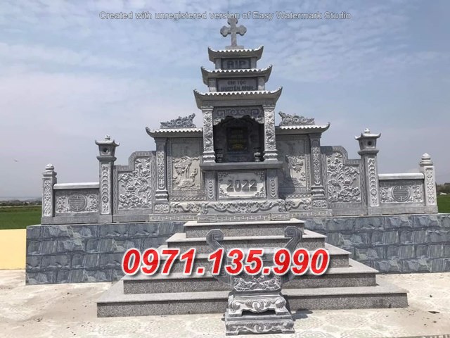 Mẫu lăng mộ đá khối xanh đẹp bán tại quảng nam quảng ngãi lăng thờ đá