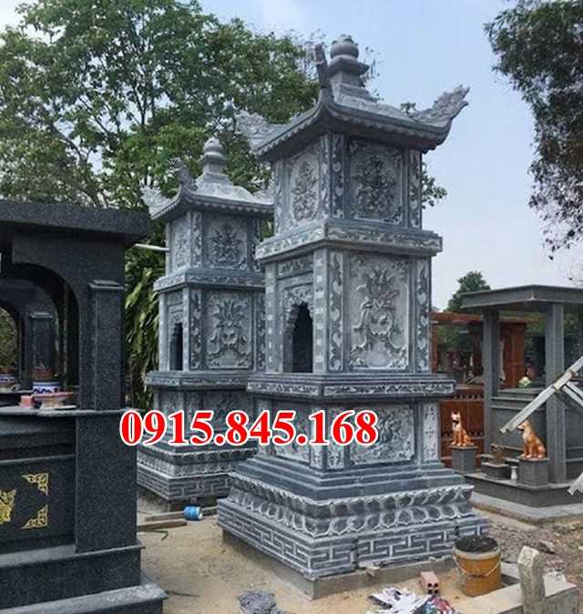 Mẫu mộ tháp bằng đá đẹp bán kon tum bình định phật giáo để tro cốt