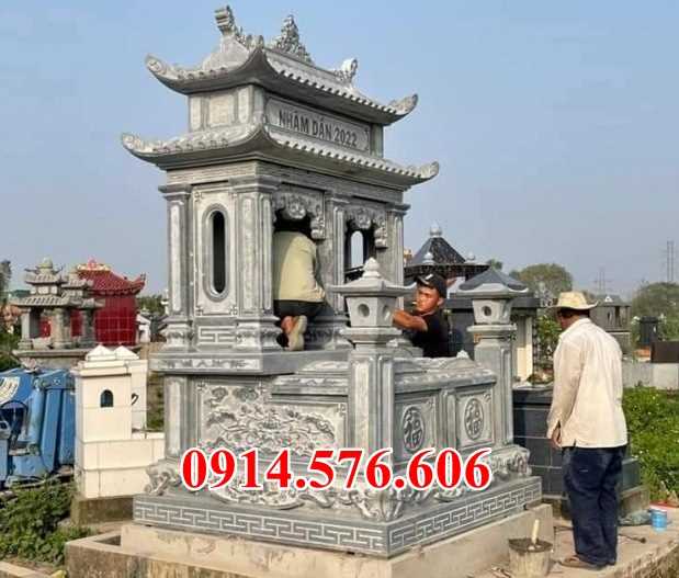 Mẫu mộ đá xanh đẹp bán sơn la điện biên lăng mộ tự nhiên nguyên khối