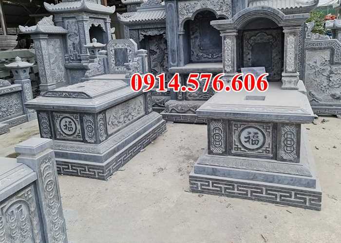 Mẫu mộ đá xanh đẹp bán bình định kon tum lăng mộ đá khối tự nhiên