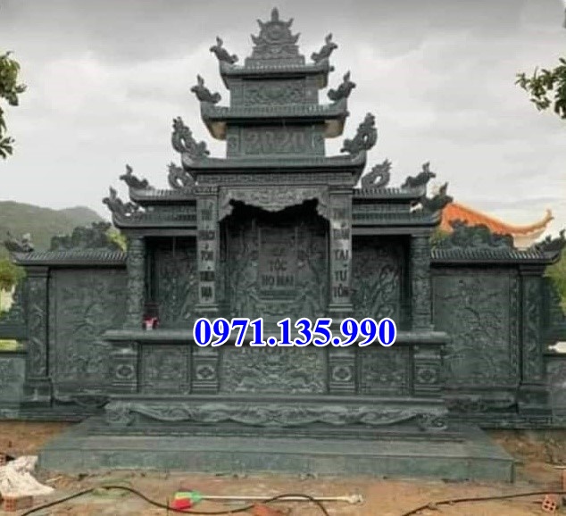 Mẫu khuôn viên lăng mộ bằng đá đẹp bán tại Long An - gia tộc dòng họ