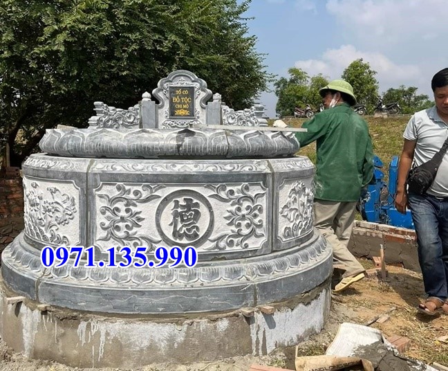24 mẫu mộ đá tròn đẹp bán tại hoà bình lăng mộ tổ hình tròn bằng đá