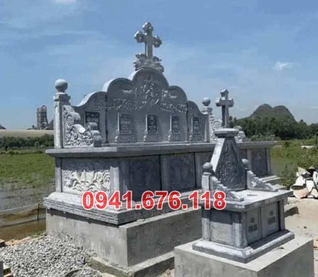 Mộ đá công giáo  - Lăng mộ đá công giáo bằng đá đẹp bán tại Kiên Giang