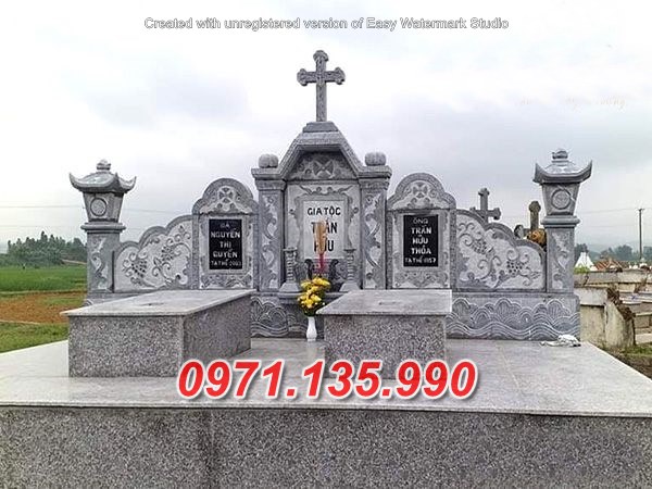 Mộ đá công giáo  - Lăng mộ đá công giáo bằng đá đẹp bán tại Kiên Giang