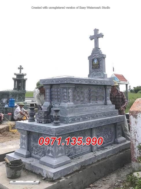 Mẫu mộ công giáo lăng mộ đạo bằng đá đơn giản đẹp bán Thanh Hoá