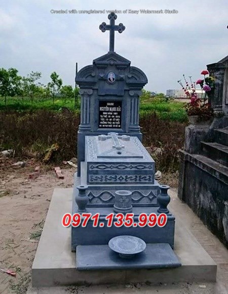Mẫu mộ công giáo lăng mộ đạo bằng đá đơn giản đẹp bán Thanh Hoá